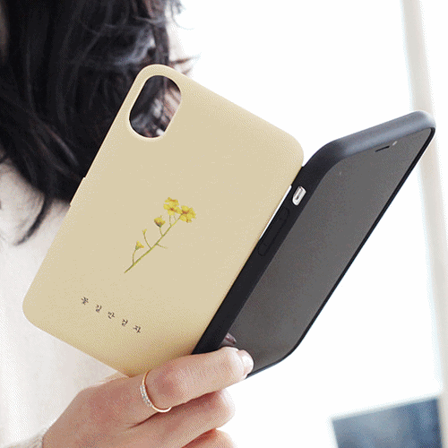 韓國直送 | C47 簡?花系 - 放卡手機殼 iPhone/ Samsung Galaxy