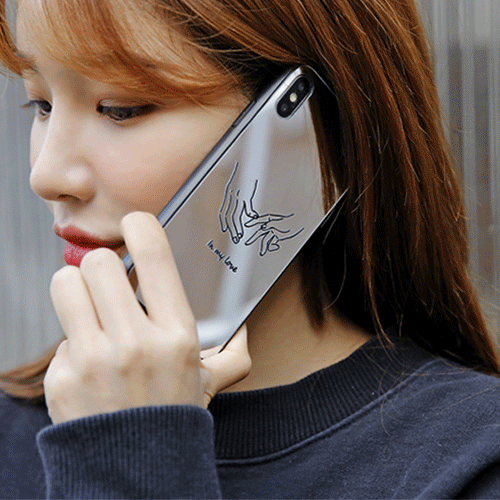 韓國直送 | M33 手繪情侶圖案 -鏡面手機殼 iPhone / Samsung Galaxy 系列