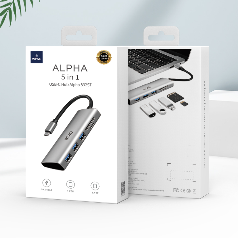 WIWU | Alpha 5 端口轉接器 USB-C 轉 3.0 USB/SD/Micro SD