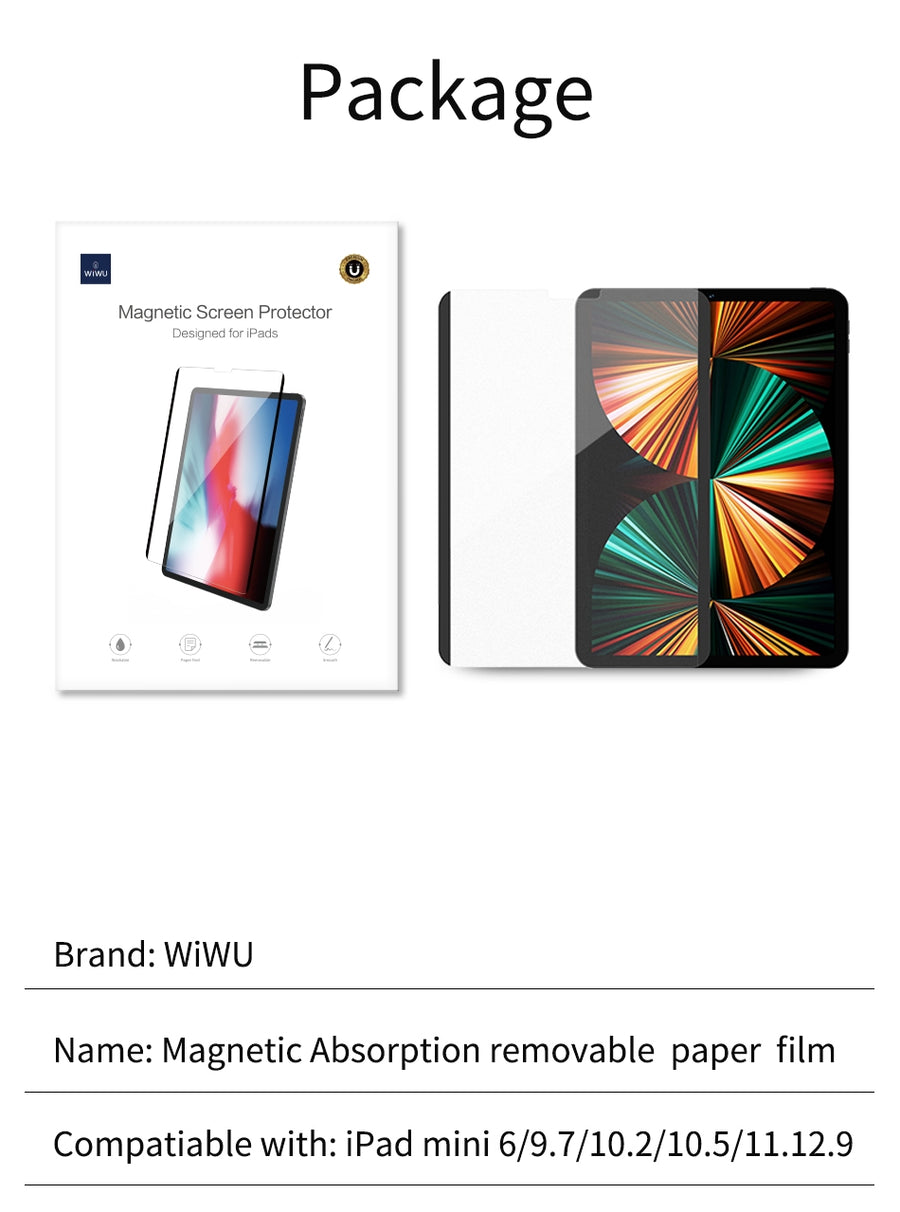 WIWU | 【磁吸紙感】iPad 繪圖專用螢幕保護貼 (多種尺寸)