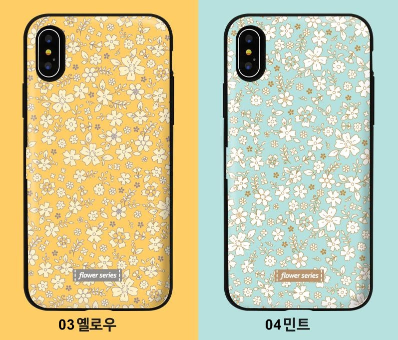 韓國直送 | C16 碎花圖案 - 放卡手機殼 iPhone/ Samsung Galaxy