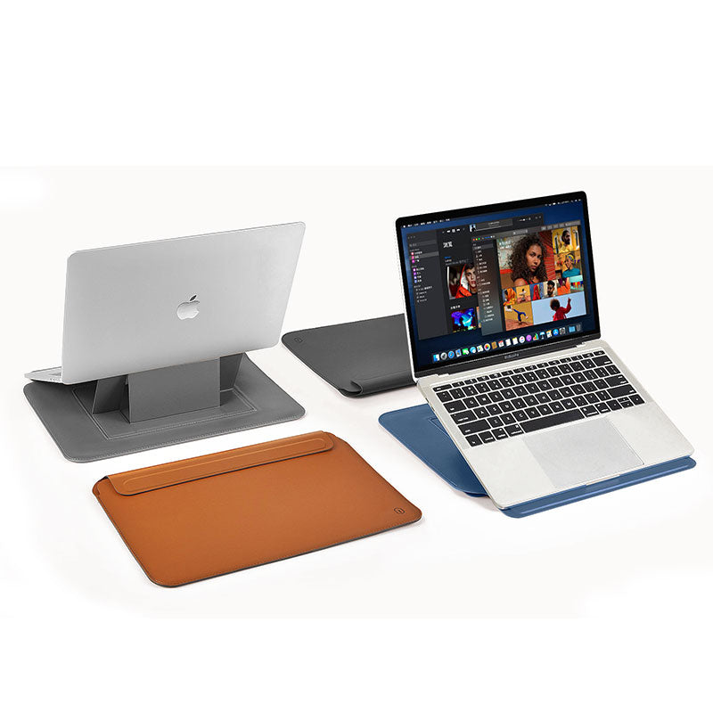 WIWU |《SkinPro》便攜支架皮革袋  MacBook 系列/ 12"-16"手提電腦通用