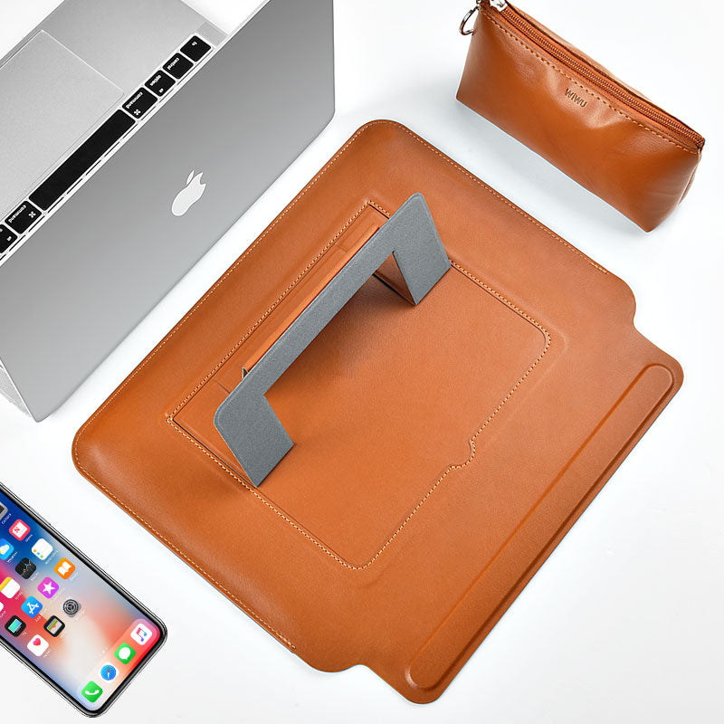 WIWU |《SkinPro》便攜支架皮革袋  MacBook 系列/ 12"-16"手提電腦通用