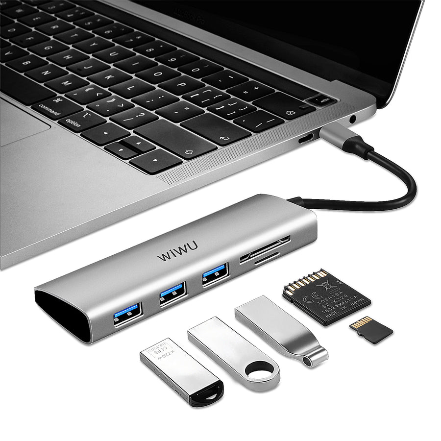 WIWU | Alpha 5 端口轉接器 USB-C 轉 3.0 USB/SD/Micro SD