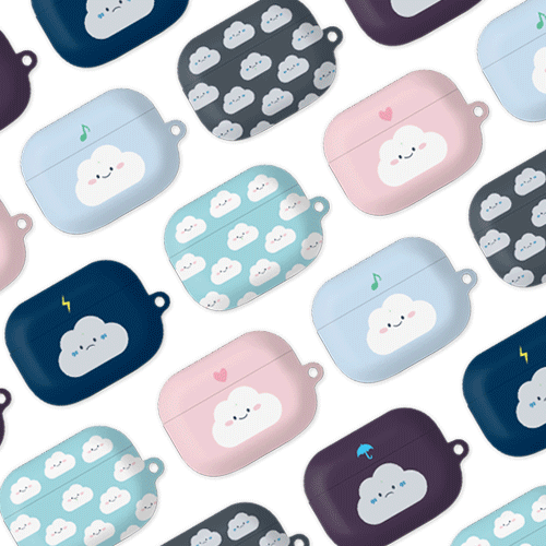 韓國直送 | A03 雲仔 (實色/透明) - AirPods Pro 1/2代保護殼 (送掛扣)