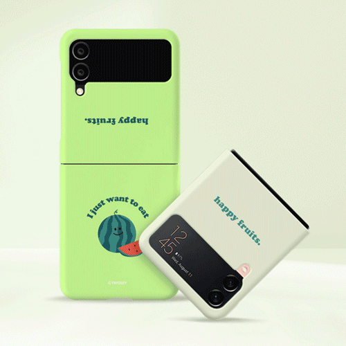 韓國直送 | ZF16 HAPPY FRUITS ✰ 3D 包邊手機殼 Galaxy Z Flip5 /Z Flip4 / Z Flip3 5G