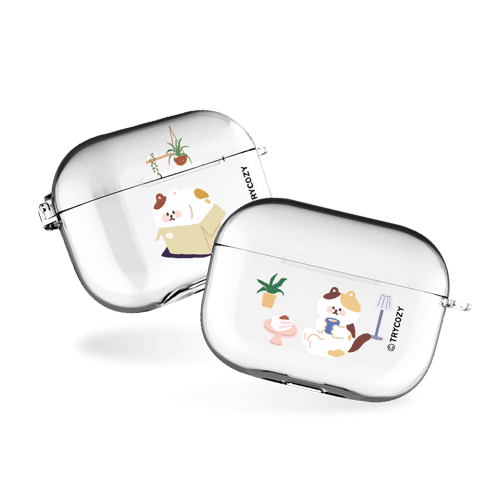 韓國直送 | A04 貓宅 (實色/透明) - AirPods Pro 1/2代保護殼 (送掛扣)