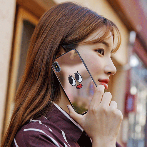 韓國直送 | M16 表情包 -銀鏡面手機殼 iPhone / Samsung Galaxy 系列