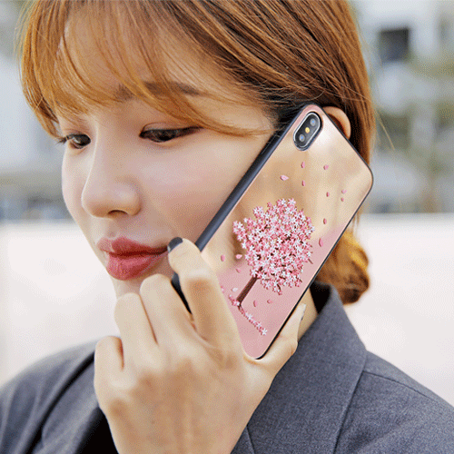 韓國直送 | M29 櫻花樹 - 銀鏡面手機殼 iPhone / Samsung Galaxy 系列
