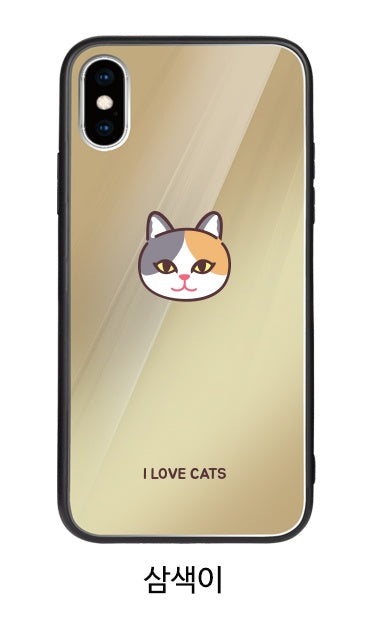 韓國直送 | M14 貓貓頭 -銀鏡面手機殼 iPhone / Samsung Galaxy 系列